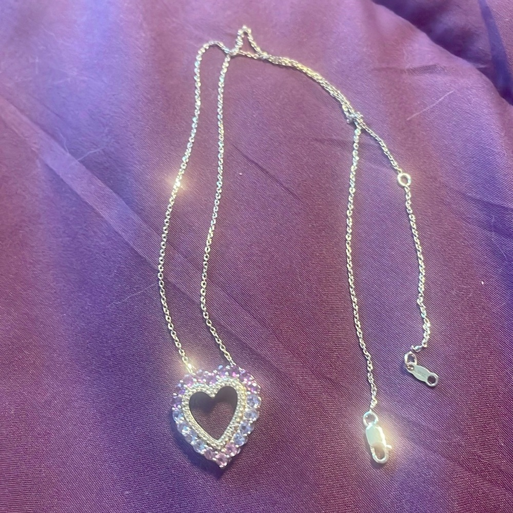Kay jewelers purple and blue heart necklace